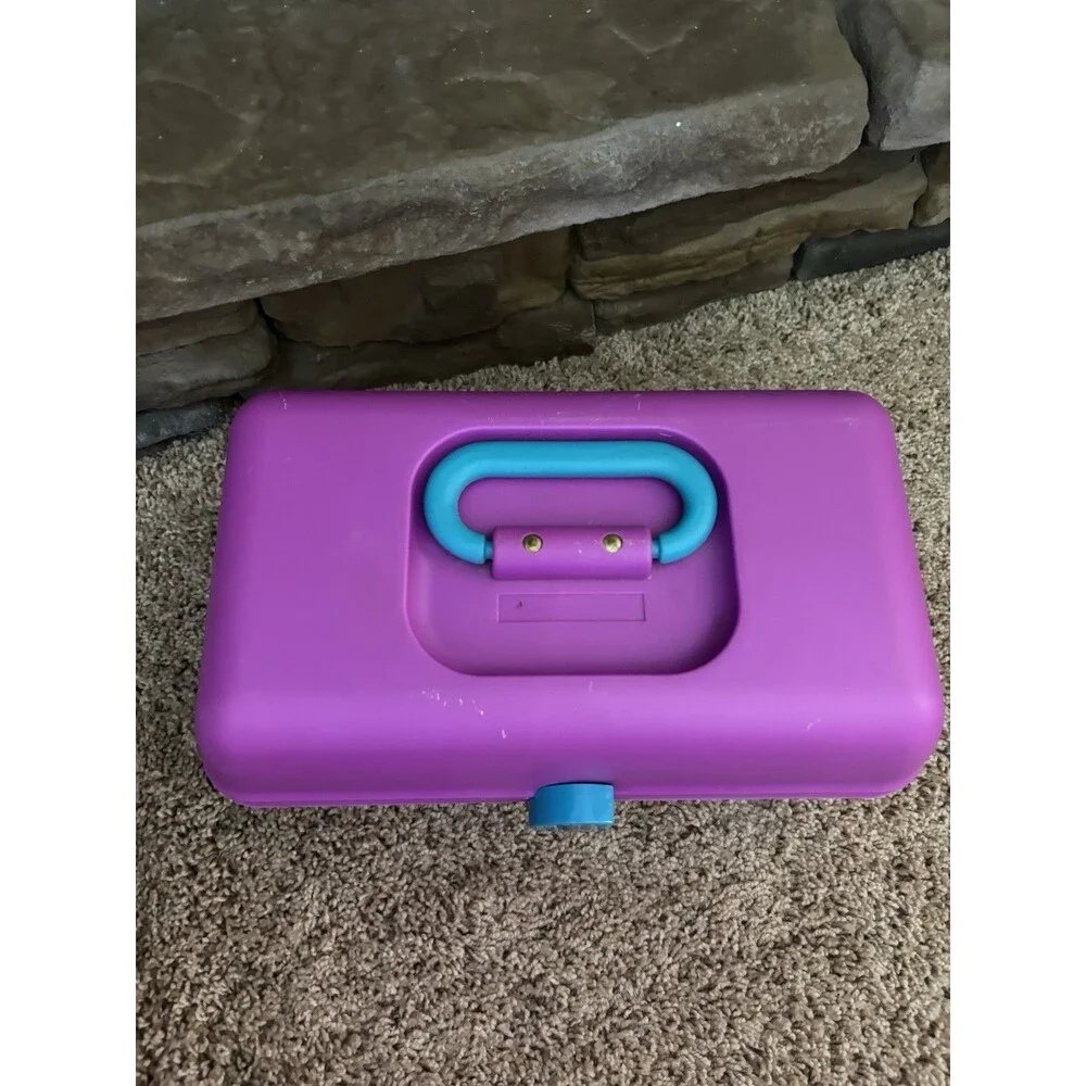 Retro Caboodles Purple Teal Makeup Case-Organizer w/Mirror & Tray Y2k USA Made